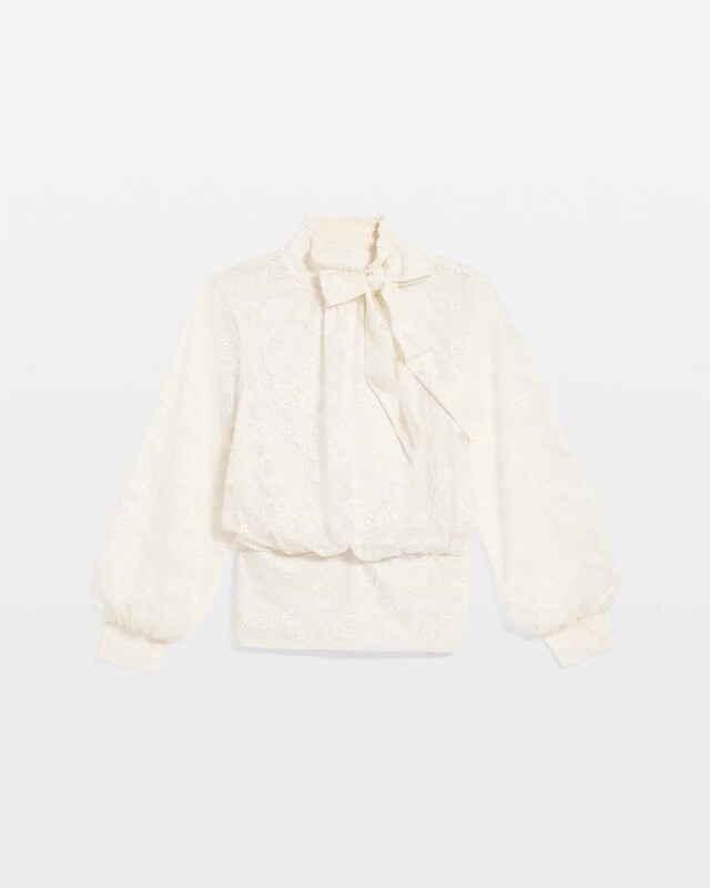 Tie-Neck Banded-Bottom Top - image 5